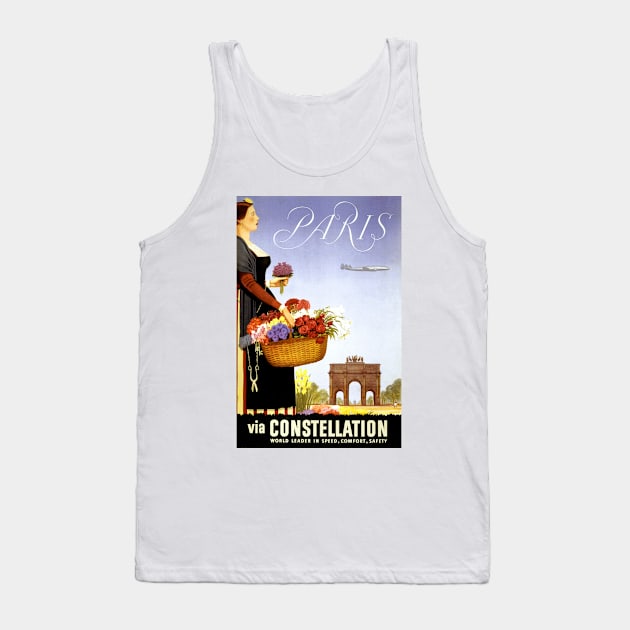 Vintage Travel Poster France Paris Tank Top by vintagetreasure